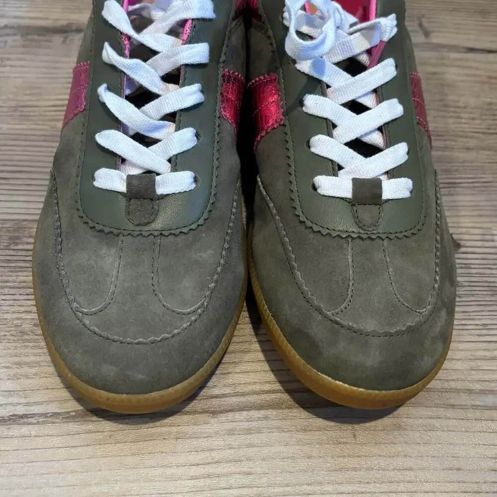 Boden Erin Retro Sneaker Green & Pink - size 38